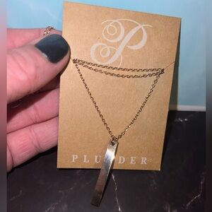 Plunder Gold-Tone Vertical Bar Layered Necklace
